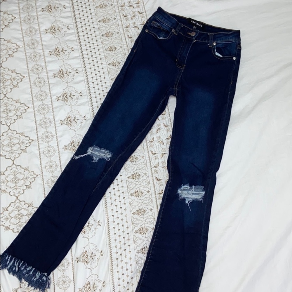 Dark wash jeans with cute detailing